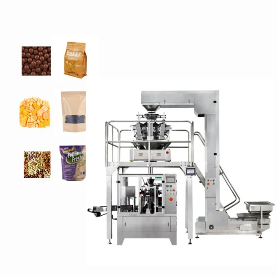 Stand up Pouch with Zipper Doypack Packaging Machine with Multihead Weigher Automatic Rotary Packing Machine for Dried Durian