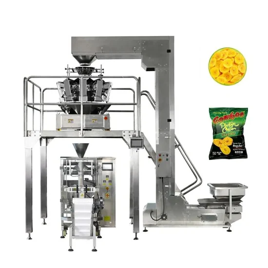 Automatic Plastic Pouch Bag Potato Chips Snack Food Making Packing Machine for Sale with 10 Head Multihead Weigher